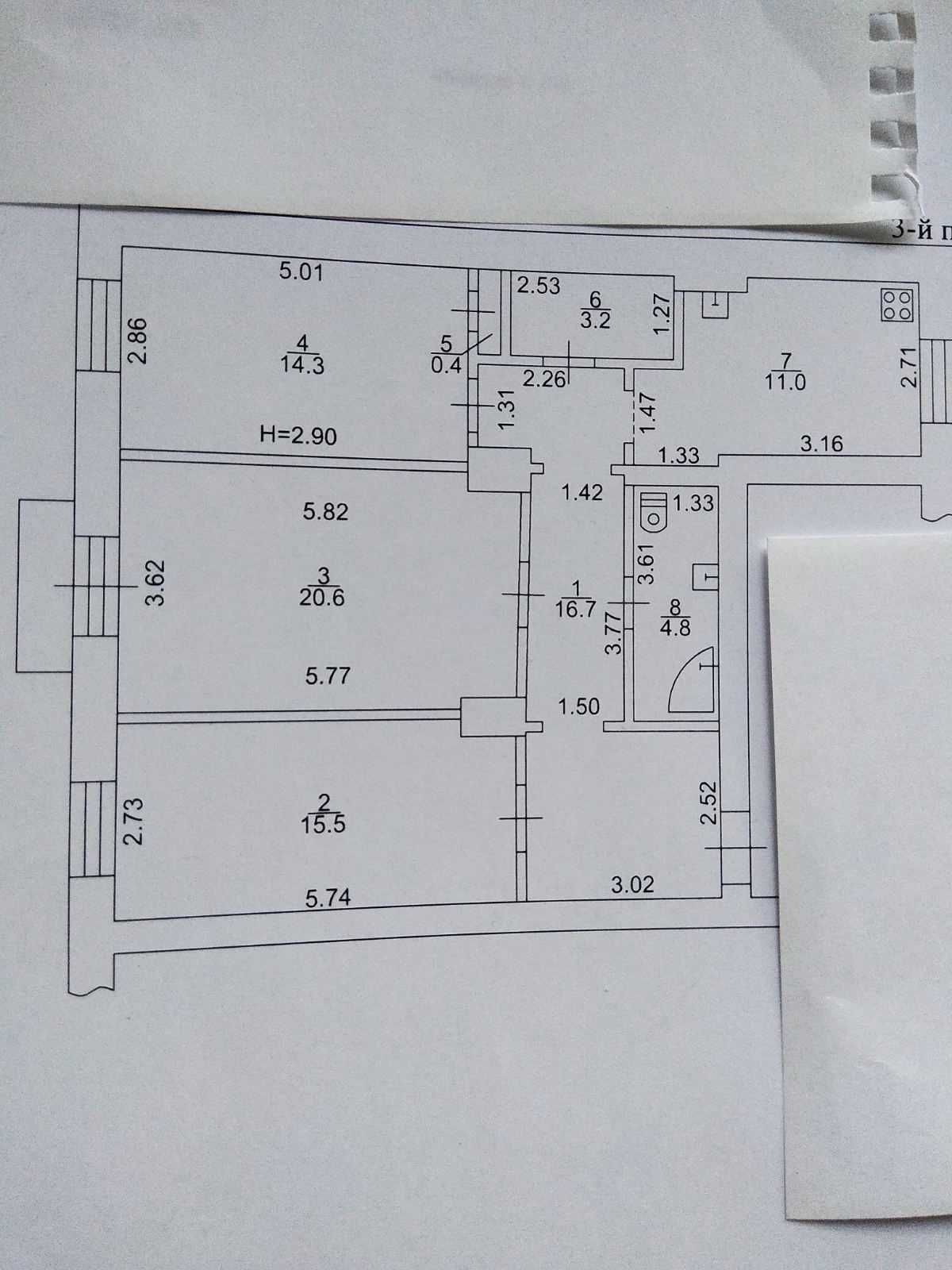 Продаж 3-кімнатної квартири 87 м²