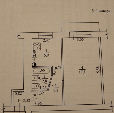 Продаж 1-кімнатної квартири 34 м²