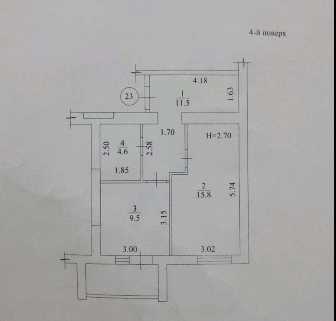 Продажа 1-комнатной квартиры 43 м²