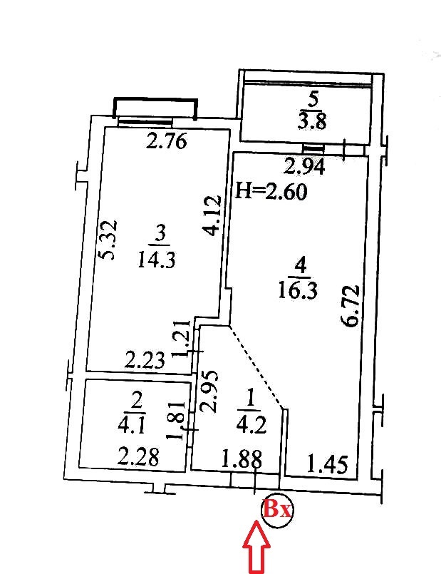 Продажа 1-комнатной квартиры 43 м², Стуса 2