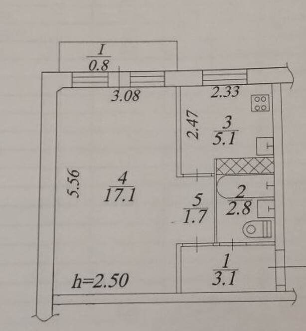 Продажа 1-комнатной квартиры 31 м², Батумская ул.