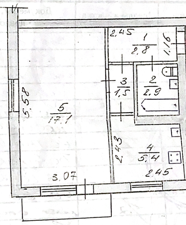 Продажа 1-комнатной квартиры 33 м²