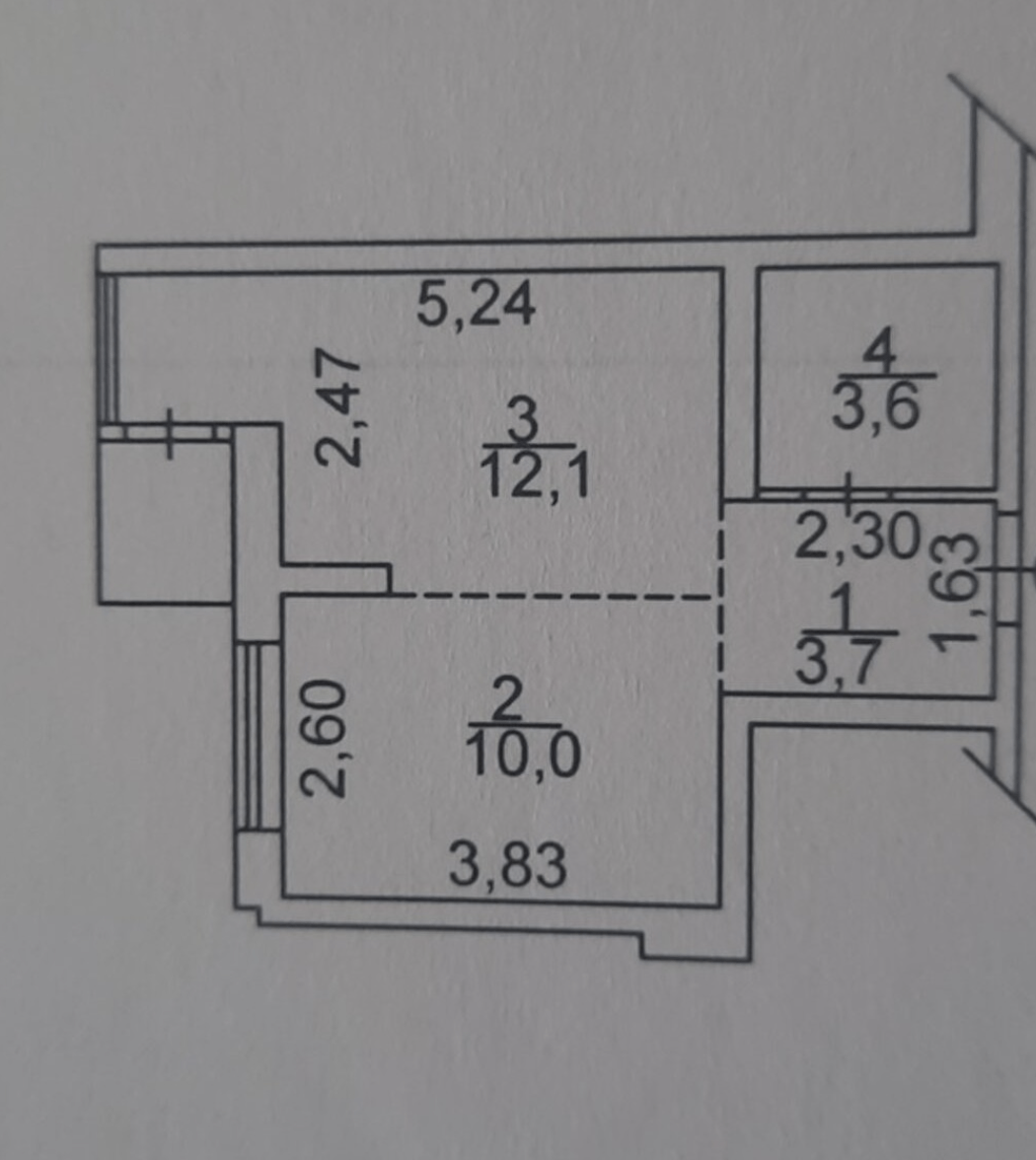 Продаж 1-кімнатної квартири 30 м²