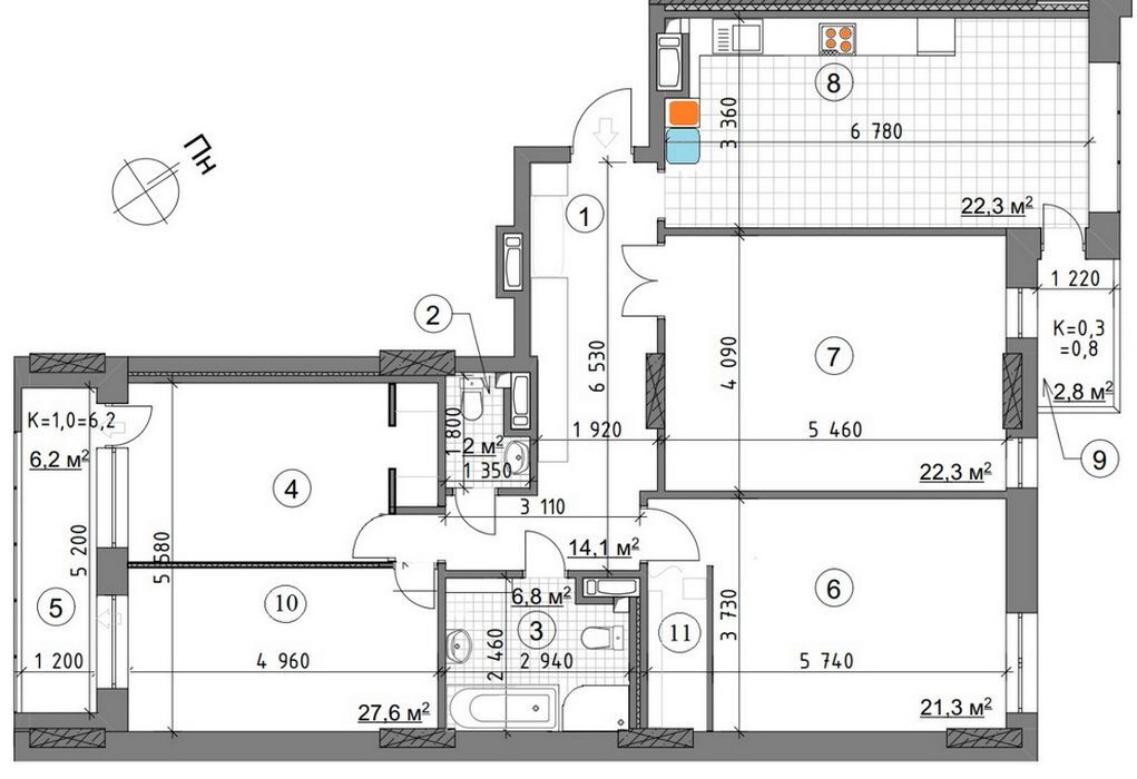 Оренда 4-кімнатної квартири 130 м²