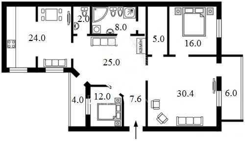 Аренда 3-комнатной квартиры 140 м²