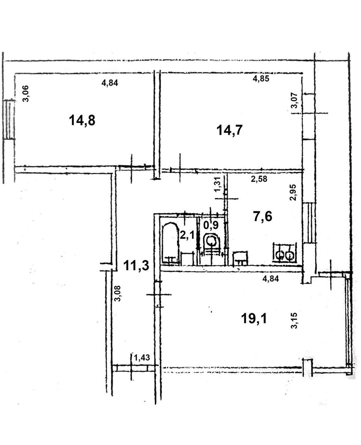 Продаж 3-кімнатної квартири 72 м²