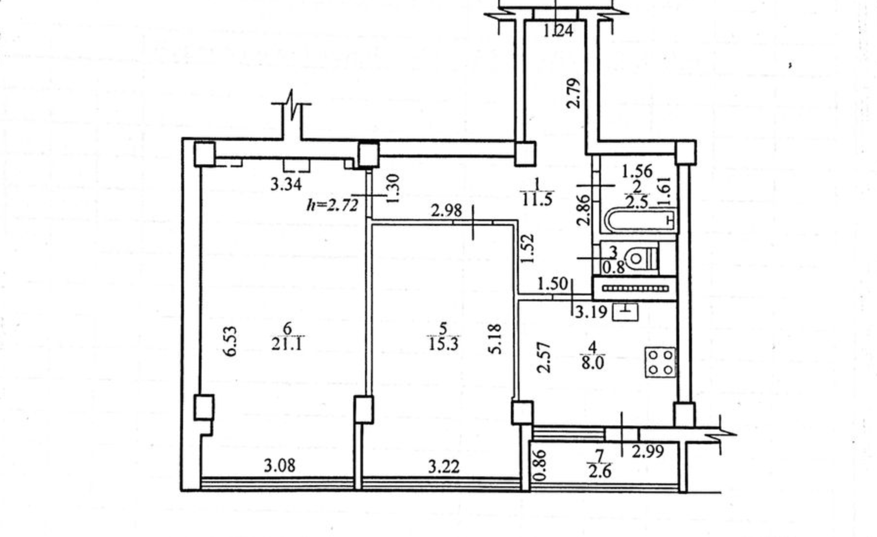 Продажа 2-комнатной квартиры 62 м²