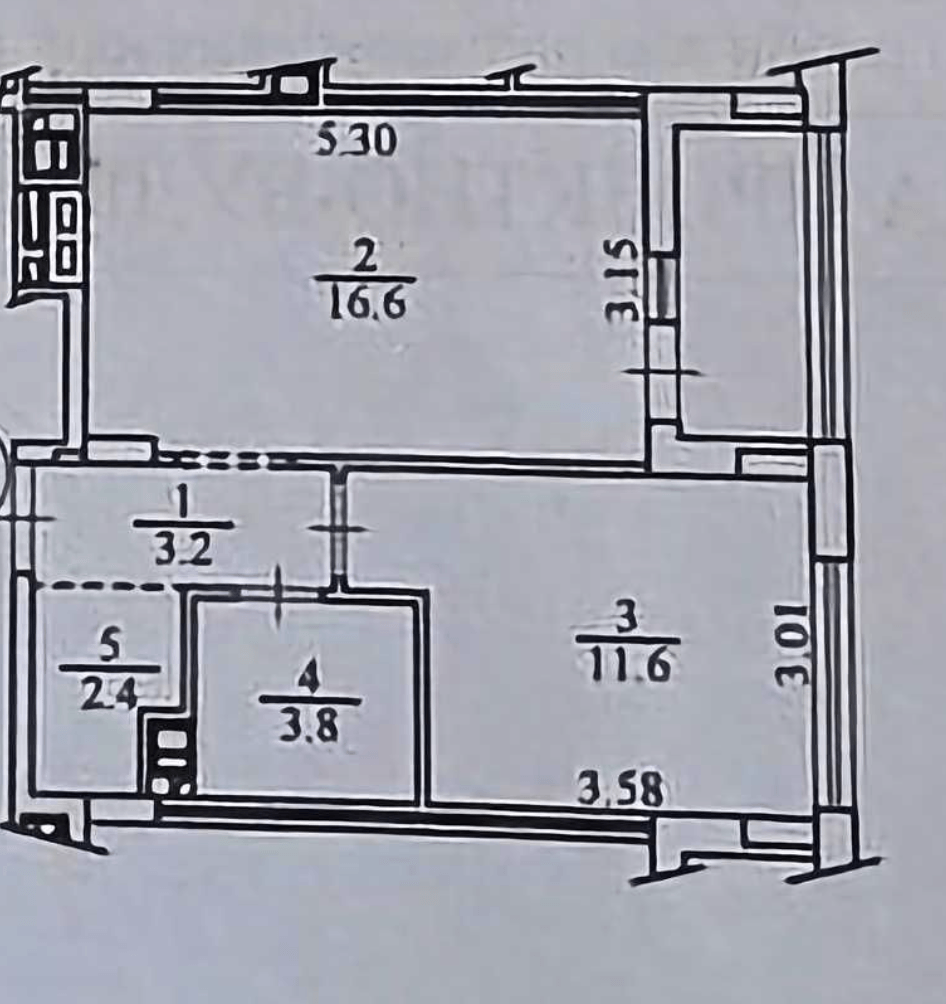 Продаж 1-кімнатної квартири 41 м²