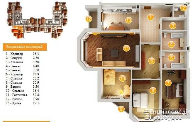 Продаж 3-кімнатної квартири 172 м²