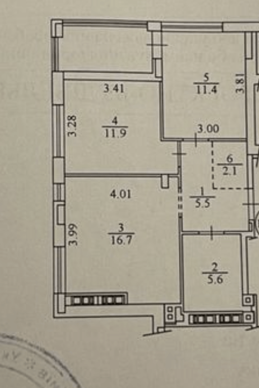 Продажа 2-комнатной квартиры 58 м²