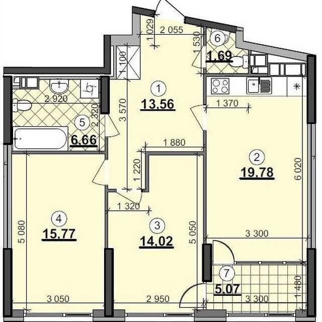 Продаж 2-кімнатної квартири 77 м²