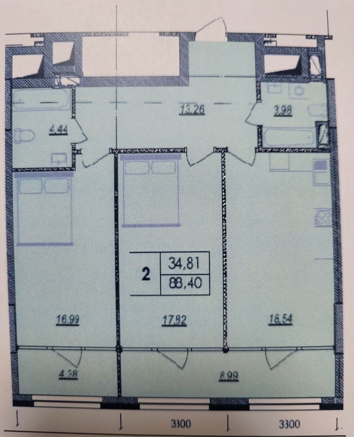 Продаж 2-кімнатної квартири 88 м²