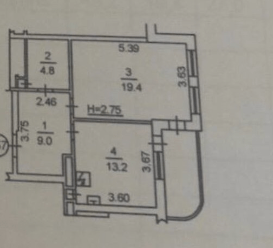 Продаж 1-кімнатної квартири 49 м²