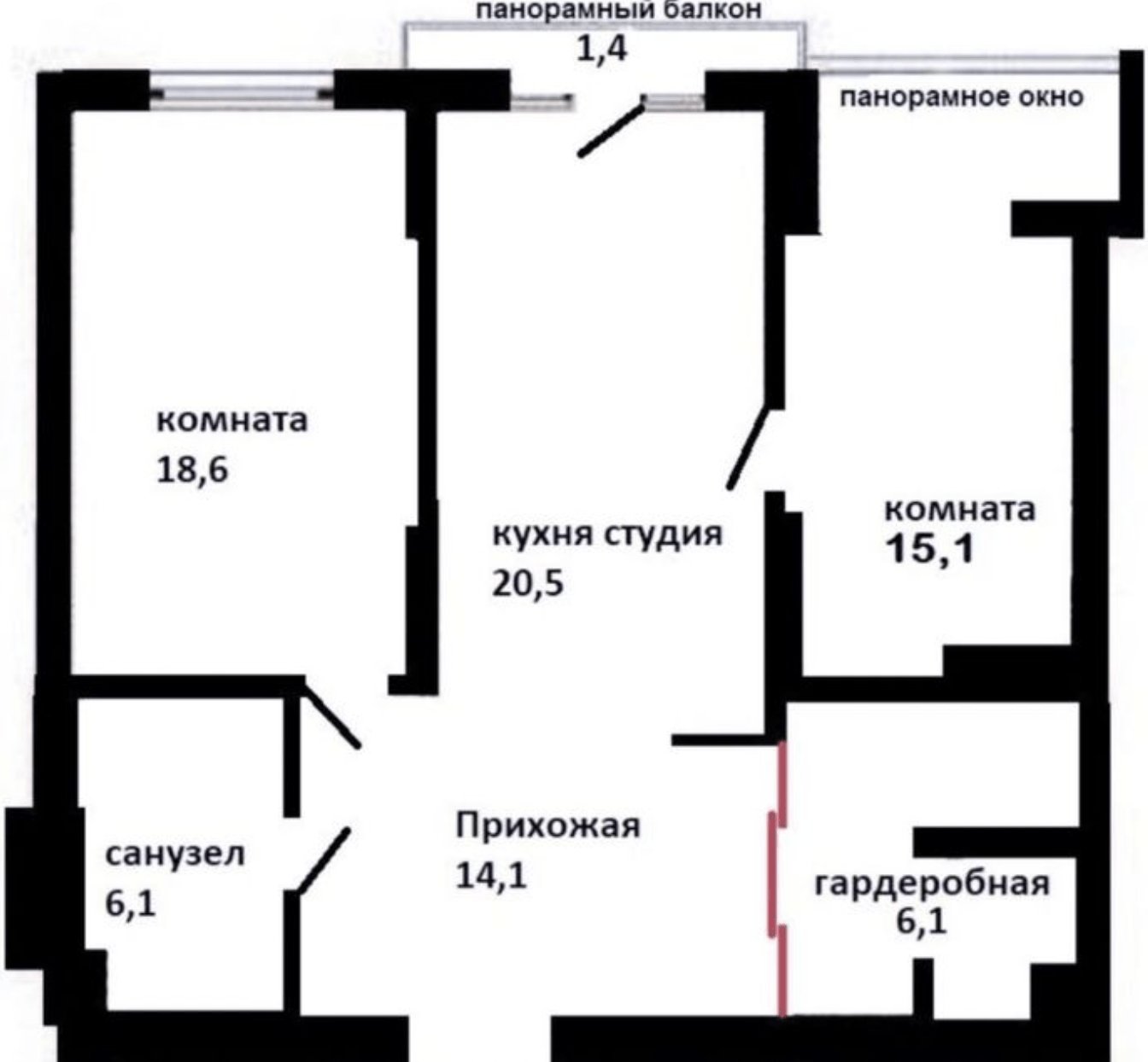 Продаж 2-кімнатної квартири 84 м²