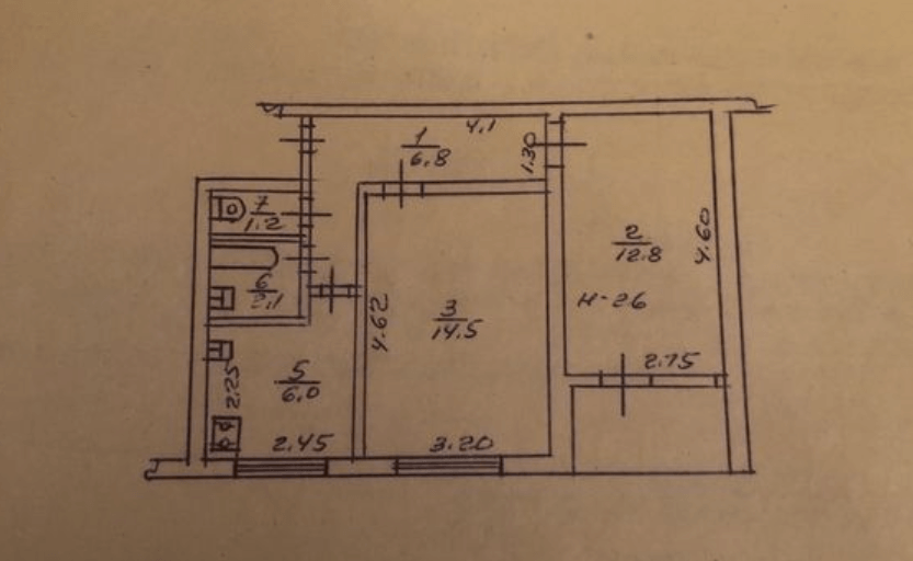 Продаж 2-кімнатної квартири 44 м²