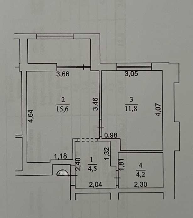 Продаж 1-кімнатної квартири 41 м², Народна вул., Ополчения, 11Б