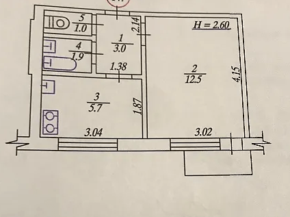 Продаж 1-кімнатної квартири 25 м²