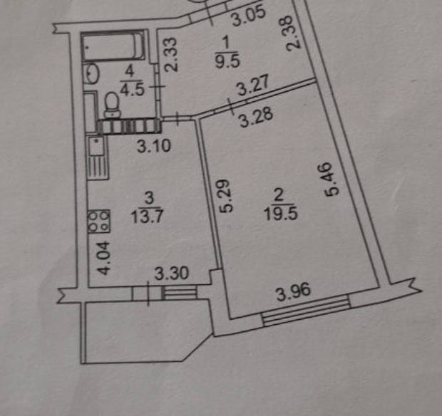 Продаж 1-кімнатної квартири 48 м²