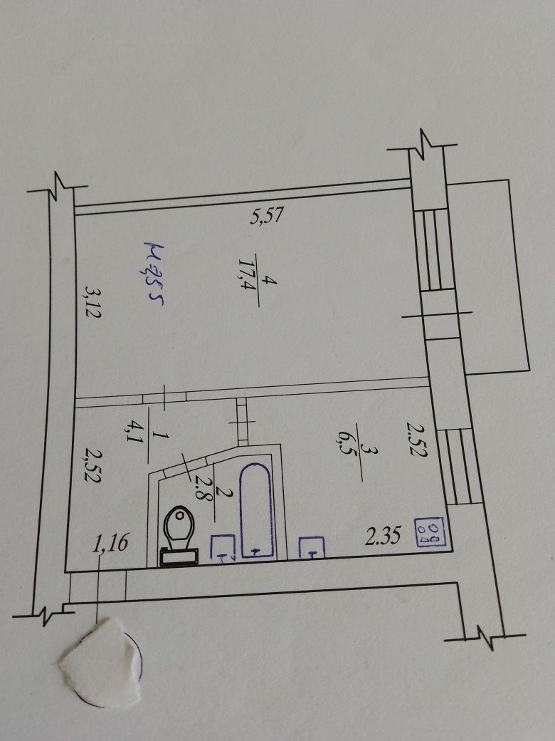 Продаж 1-кімнатної квартири 32 м²