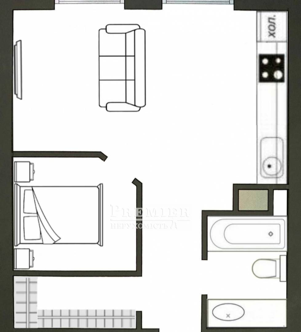 Продаж 1-кімнатної квартири 45 м², Академіка Сахарова вул.