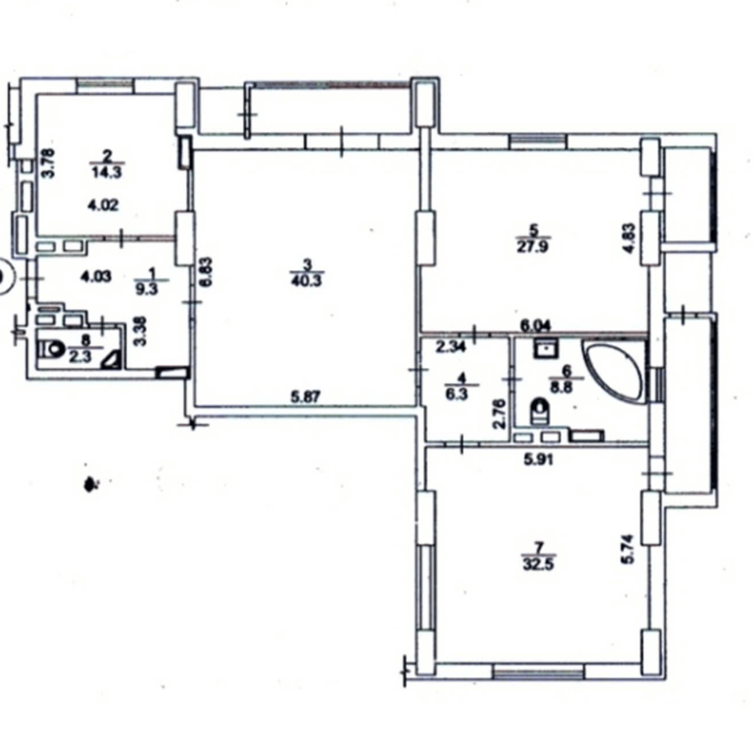 Продаж 3-кімнатної квартири 157 м²