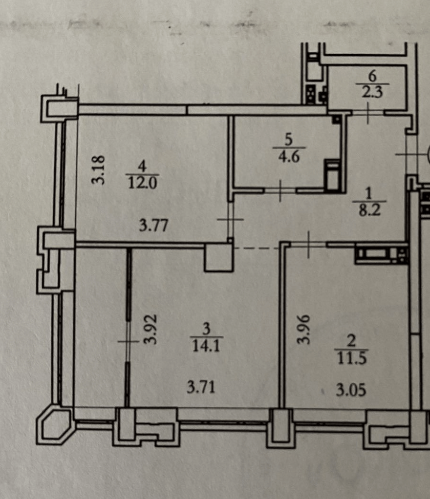 Продаж 2-кімнатної квартири 57 м²