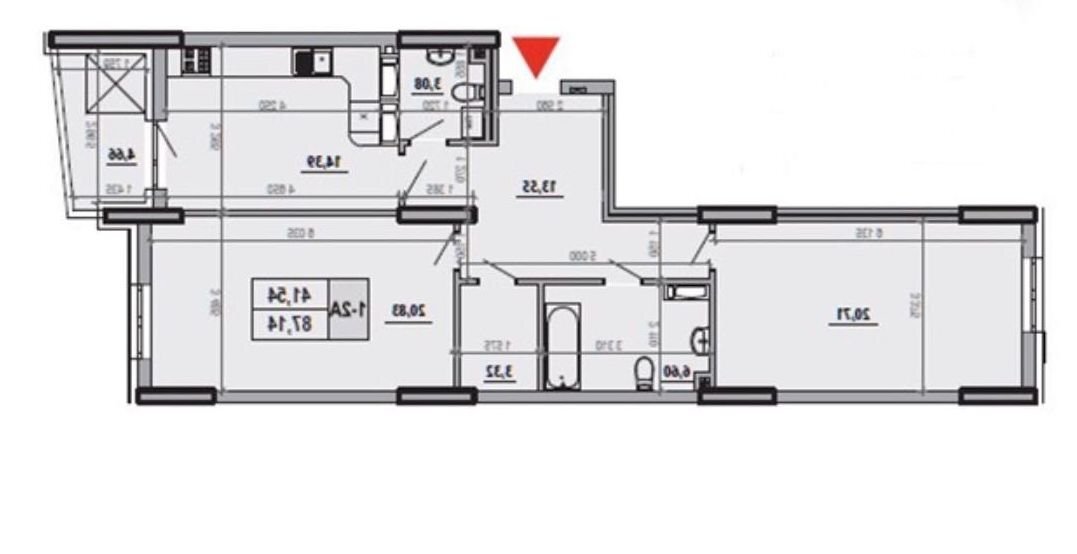 Продаж 2-кімнатної квартири 88 м²