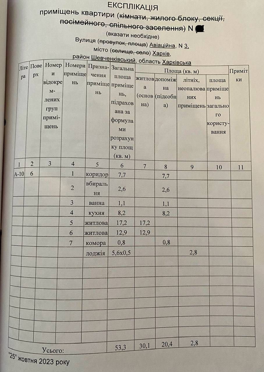 Продаж 2-кімнатної квартири 53 м²