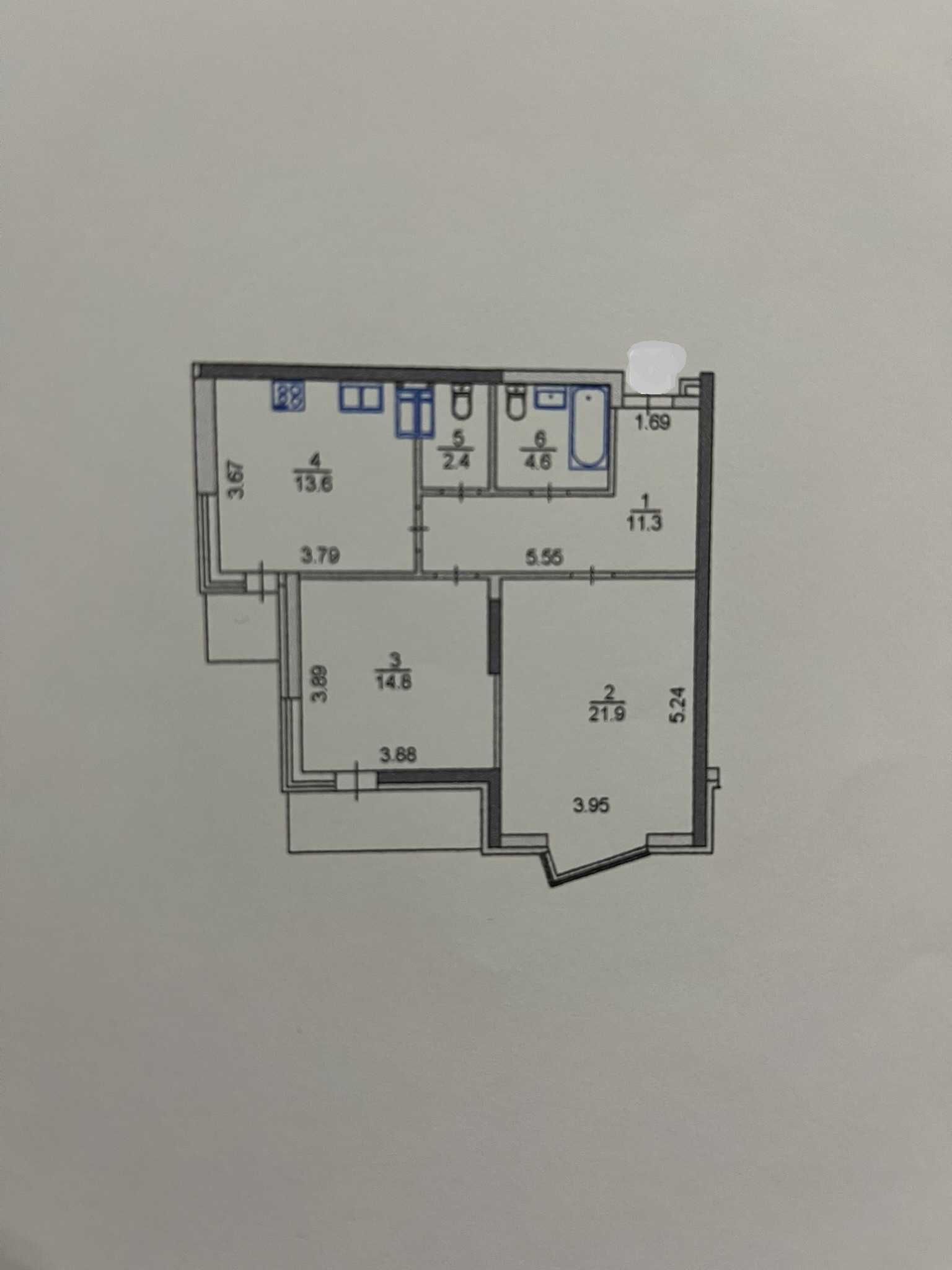 Продажа 2-комнатной квартиры 70 м²