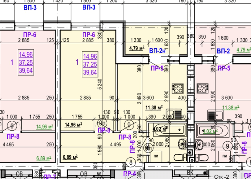 Продаж 1-кімнатної квартири 39 м²