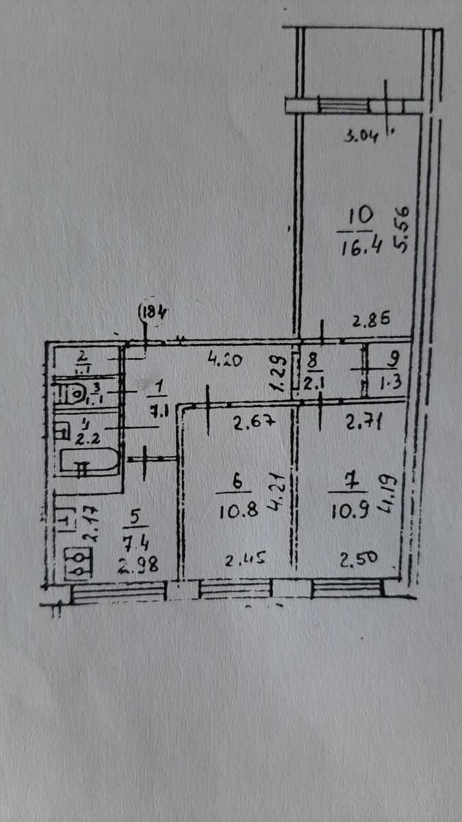 Продажа 3-комнатной квартиры 63 м²