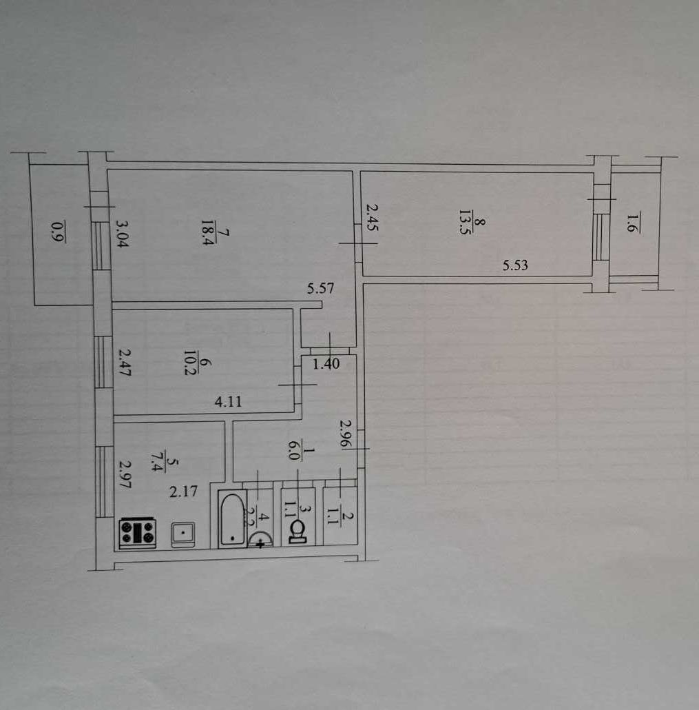 Продажа 3-комнатной квартиры 62 м²