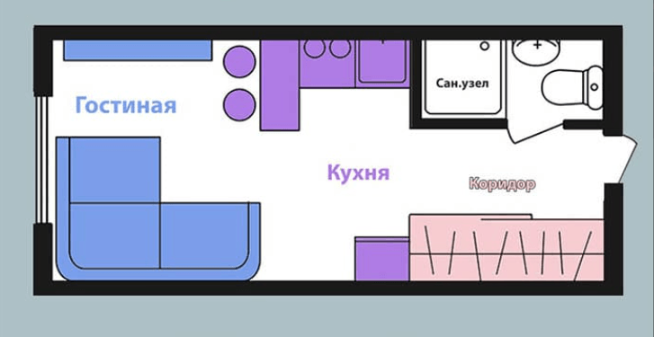 Продажа 1-комнатной квартиры 20 м²