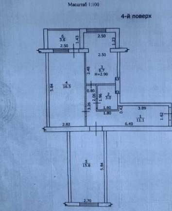 Продаж 2-кімнатної квартири 59 м²