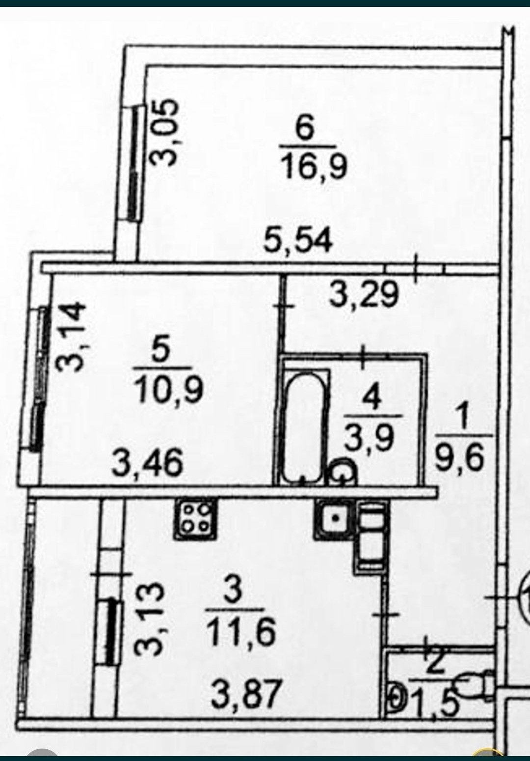 Продаж 2-кімнатної квартири 57 м²