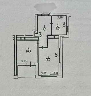 Продажа 1-комнатной квартиры 43 м²