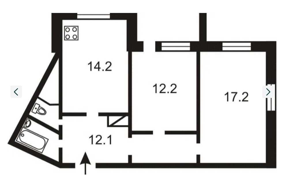 Продаж 2-кімнатної квартири 63 м²