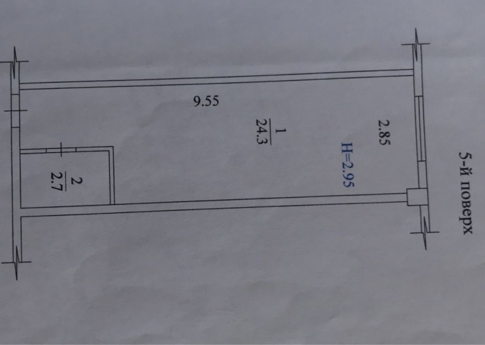 Продаж 1-кімнатної квартири 27 м²