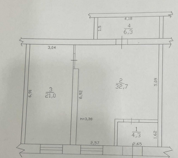 Продаж 2-кімнатної квартири 64 м²