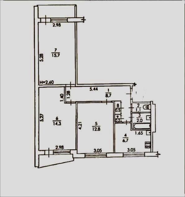 Продажа 3-комнатной квартиры 64 м²