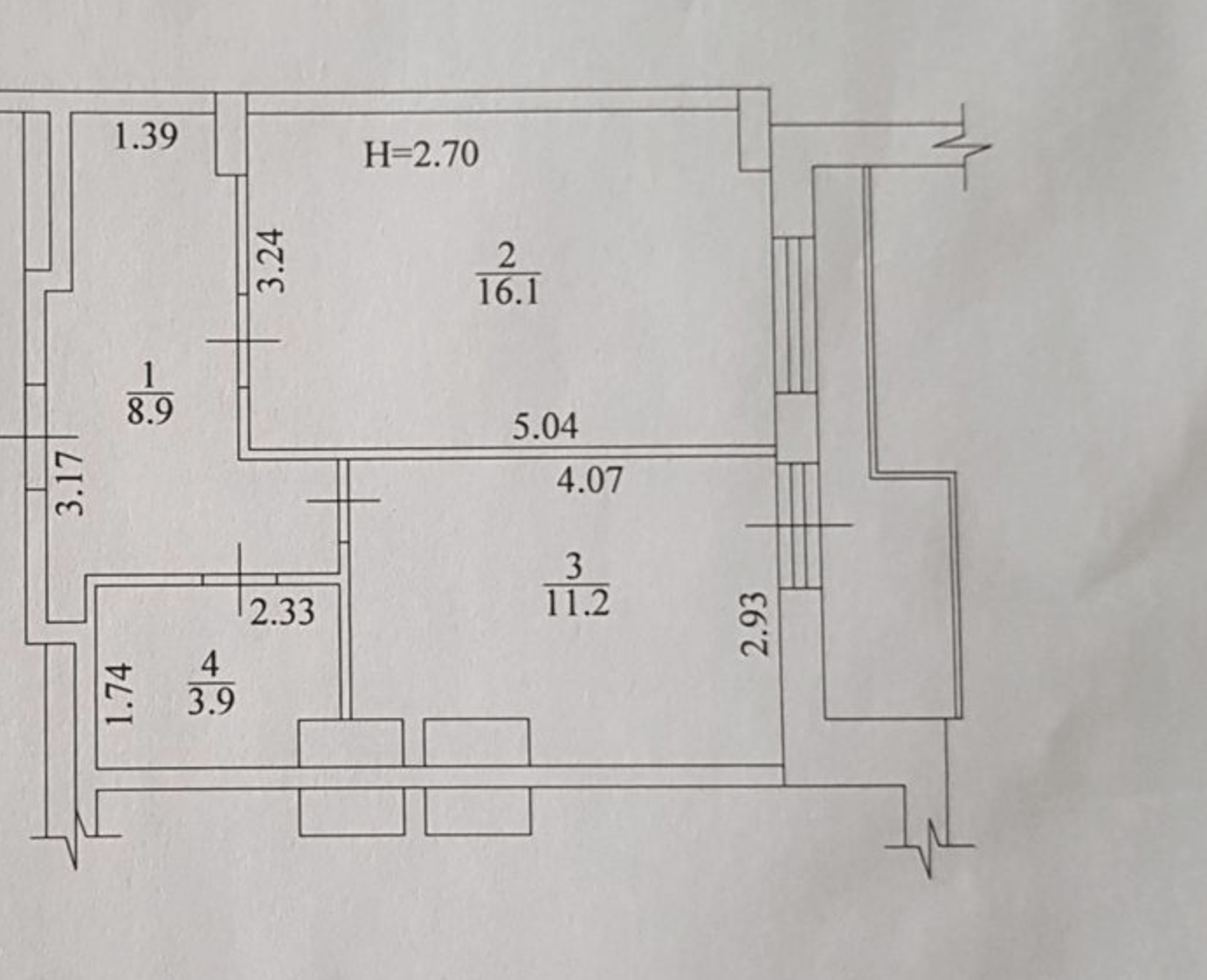 Продаж 1-кімнатної квартири 42 м²