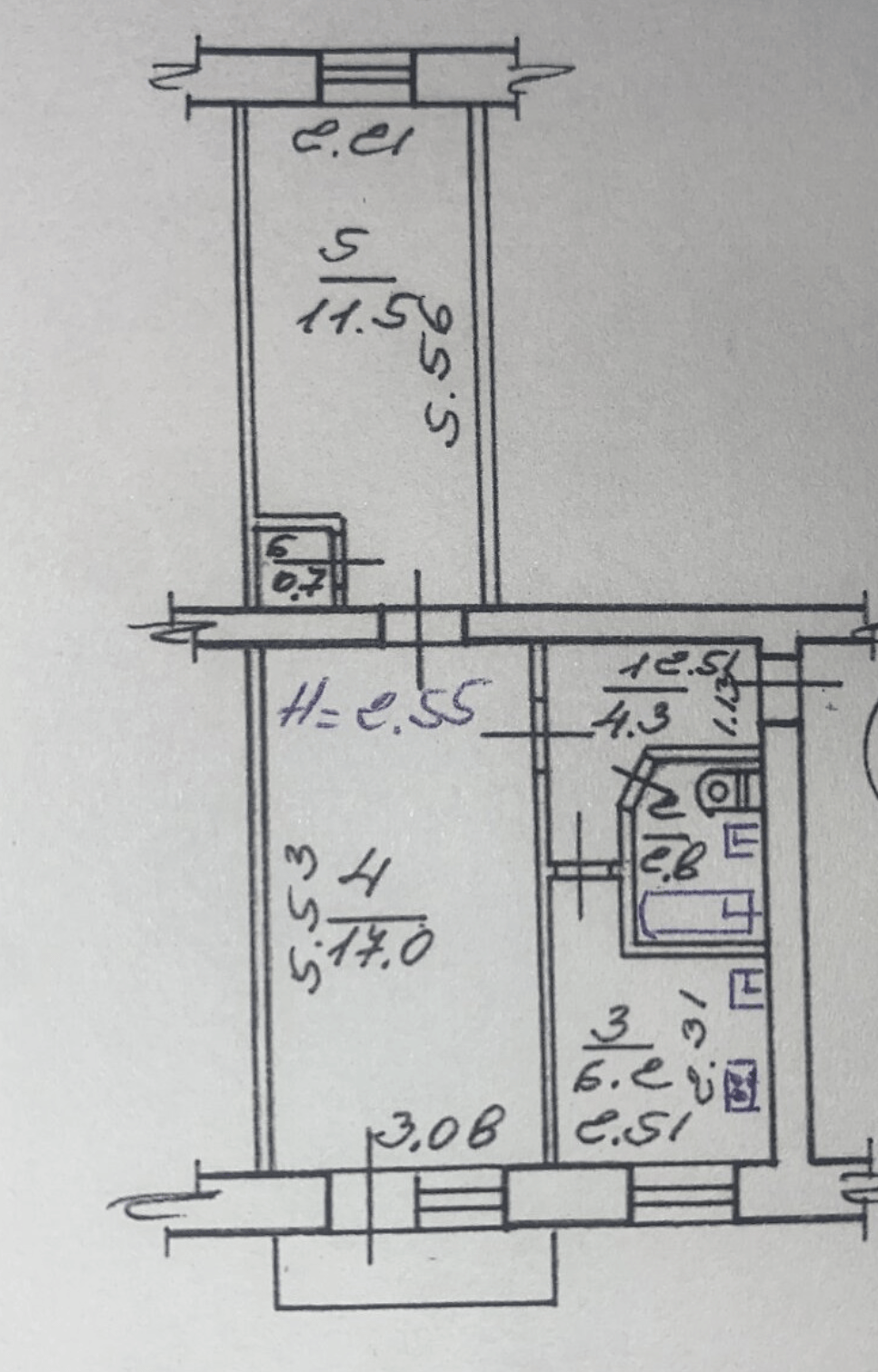 Продаж 2-кімнатної квартири 43 м²