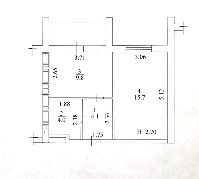 Продажа 1-комнатной квартиры 36 м²