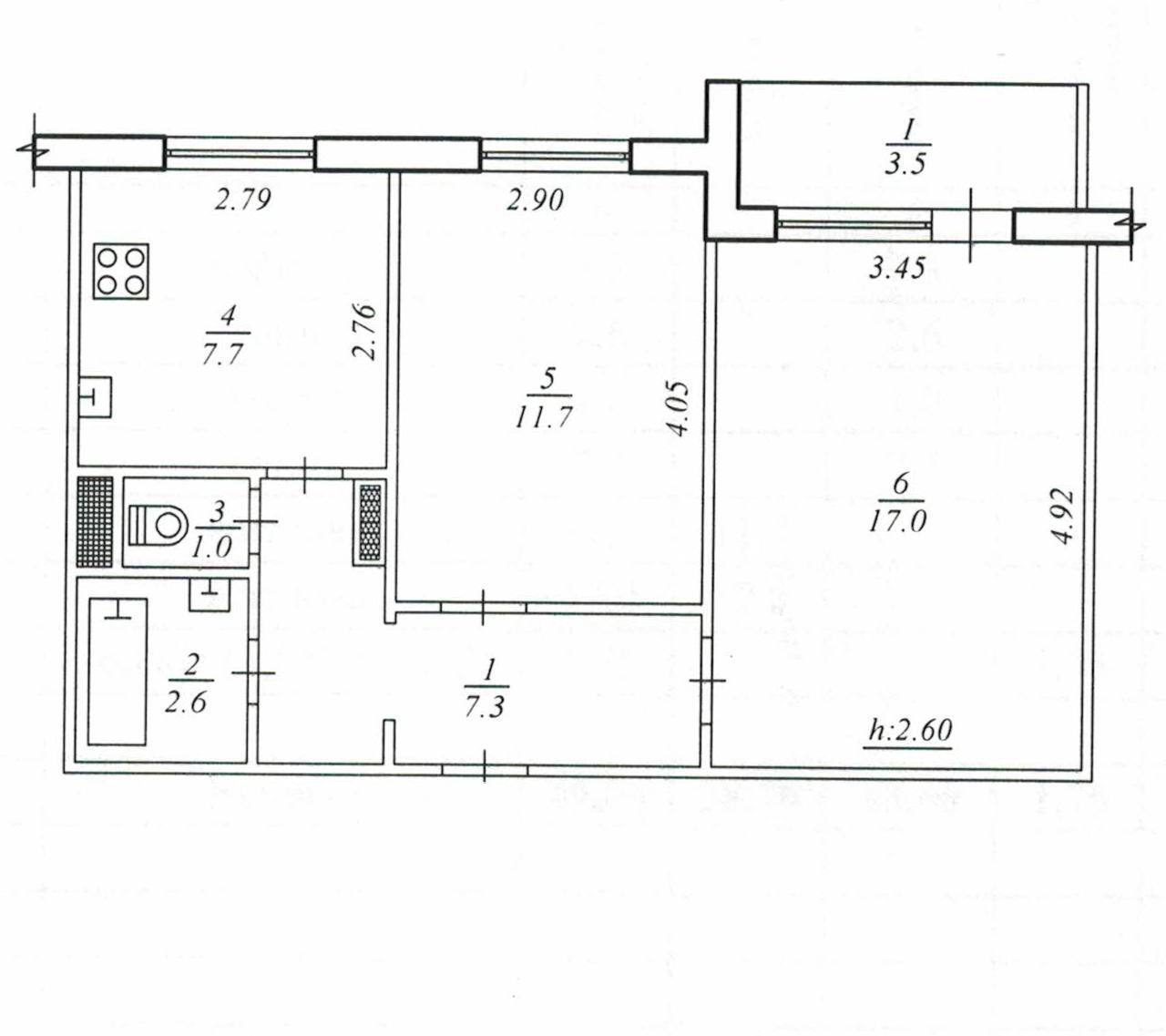 Продажа 2-комнатной квартиры 50.8 м², Интернационалистов ул.