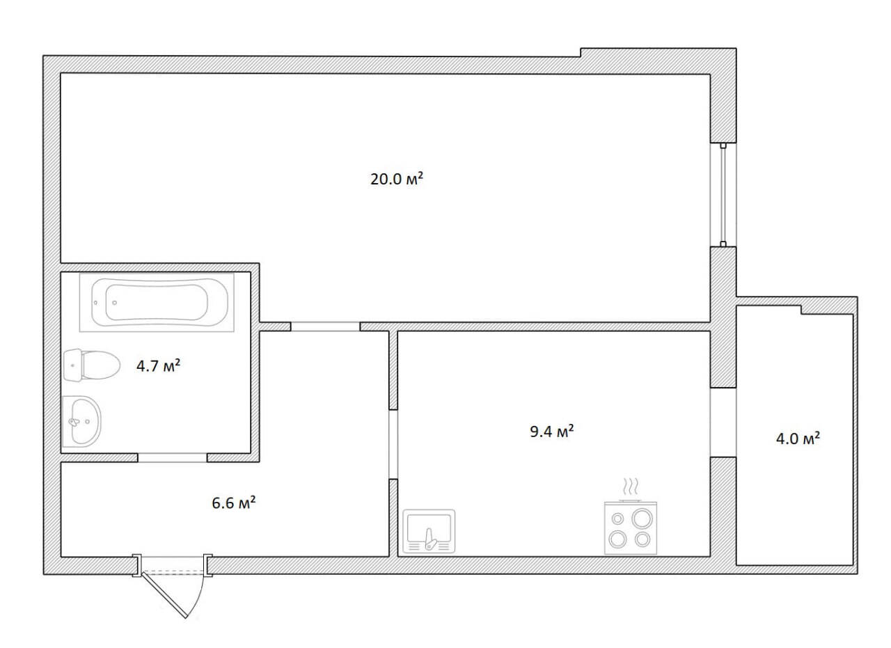 Продажа 1-комнатной квартиры 42 м², Мира просп.