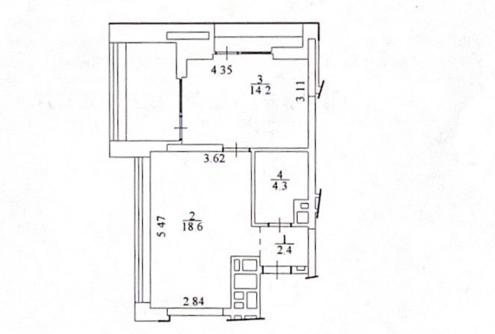 Продажа 1-комнатной квартиры 46 м²