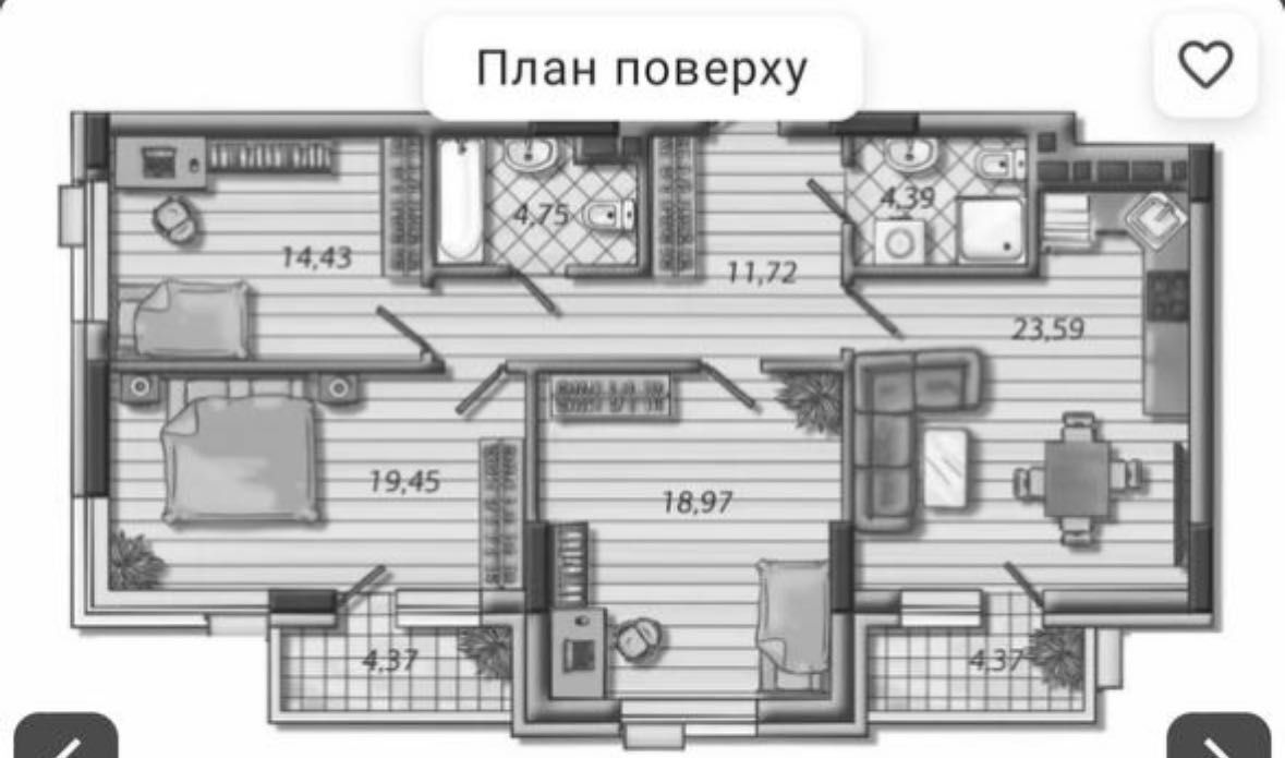 Продажа 3-комнатной квартиры 106 м²