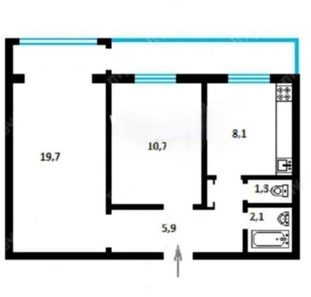 Продажа 2-комнатной квартиры 49 м²