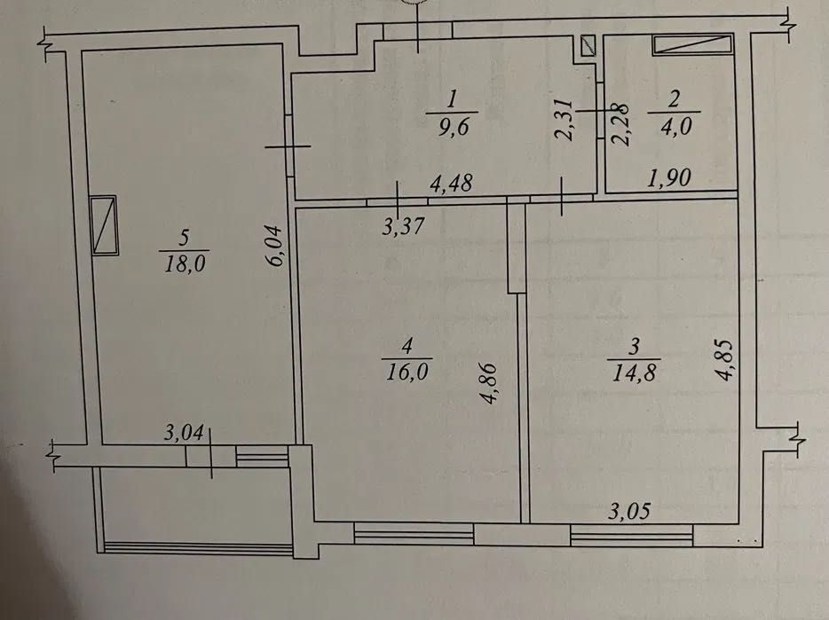 Продажа 2-комнатной квартиры 66 м²