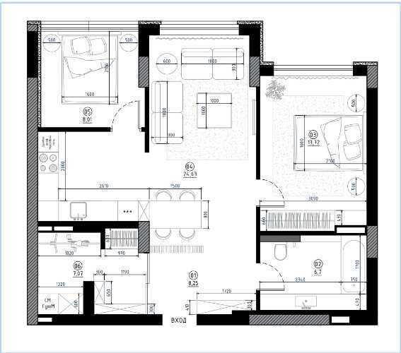 Аренда 2-комнатной квартиры 70 м², Кахи Бендукидзе ул., 2